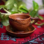 ست فنجون نلبکی چوبی کوچک - تصویر 2